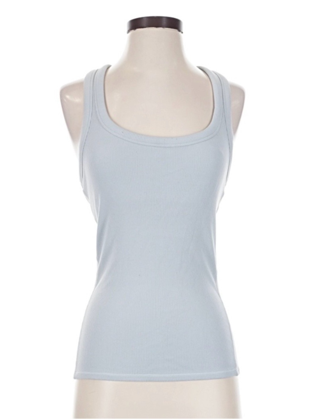 ALO Yoga Pale Blue Ribbed Scoop Neck Tank